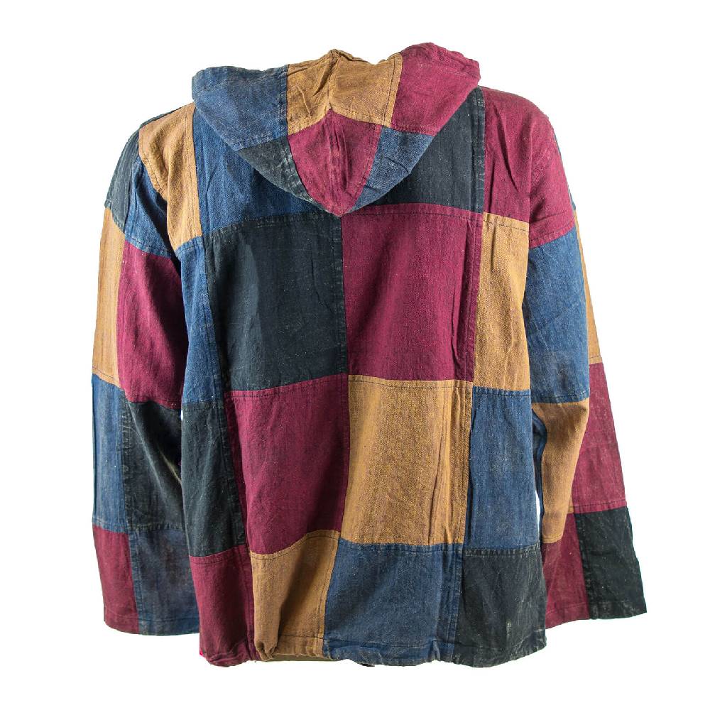 Kunst Und Magie KUNST UND MAGIE Herren bunt alternativ Baja Hoodie Fischerhemd Kapuze Patchwork VIP-Rabatte