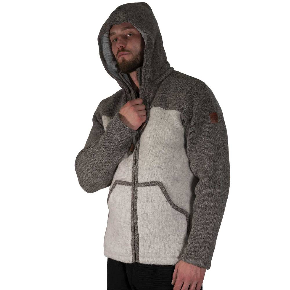 Kunst Und Magie Klassische Herren Strickjacke Wolle Jacke mit abnehmbarer Kapuze Baumwollfutter Wochenangebot
