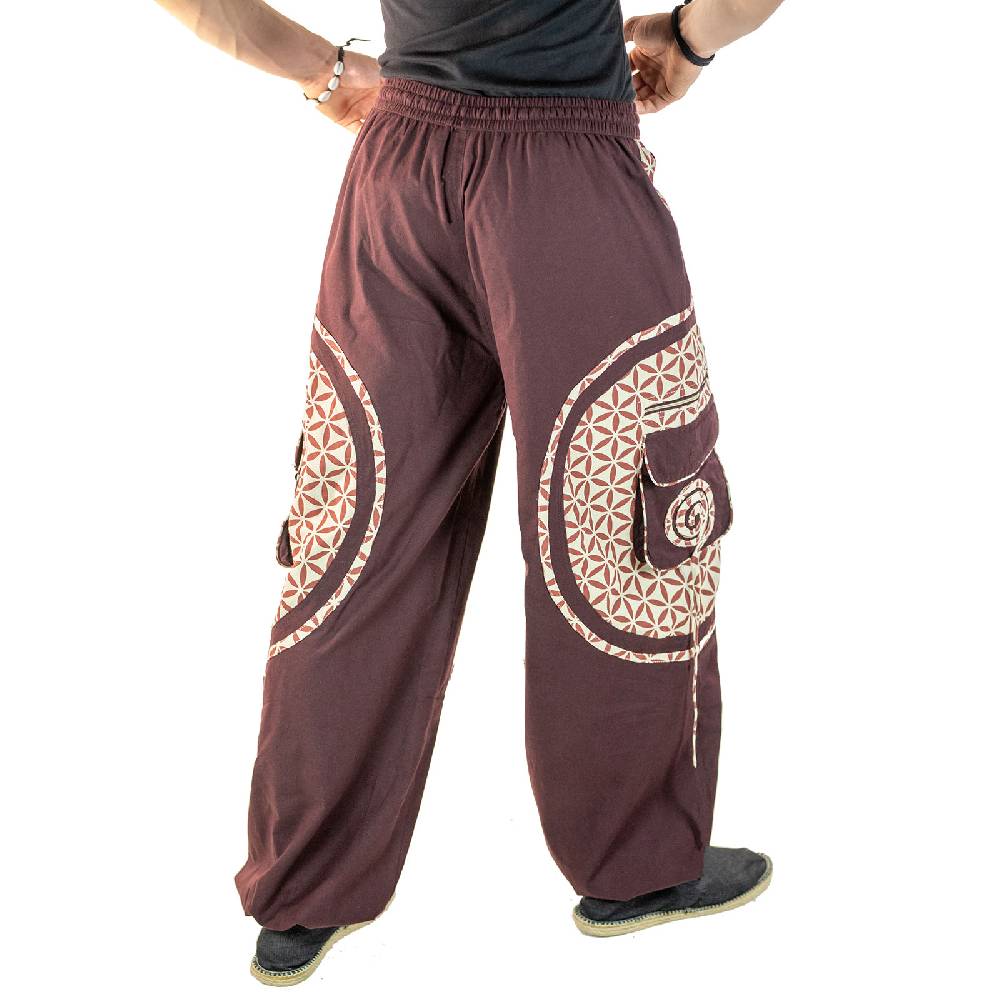 Kunst Und Magie KUNST UND MAGIE Unisex trendige Baggyhose bunte Muster Lebensblume Goa Hippiehose Kostenlose Rückgabe