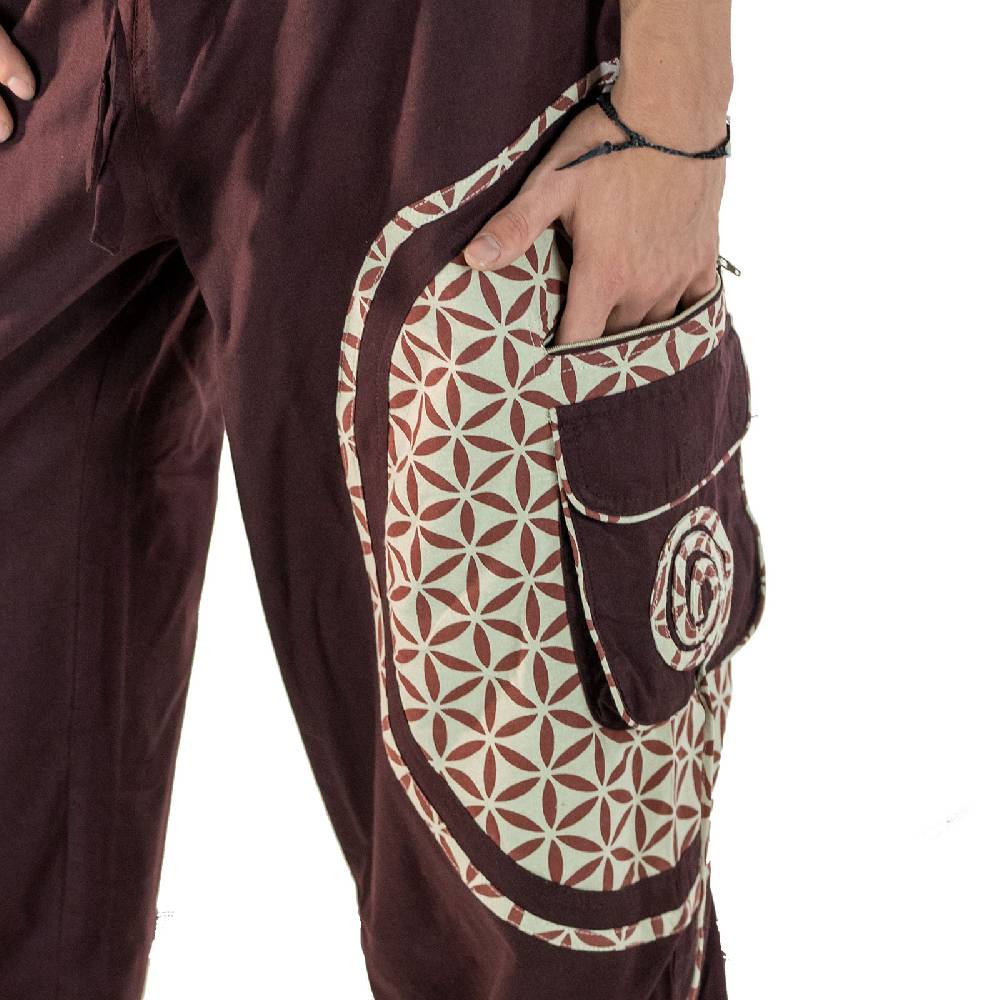 Kunst Und Magie KUNST UND MAGIE Unisex trendige Baggyhose bunte Muster Lebensblume Goa Hippiehose Kostenlose Rückgabe