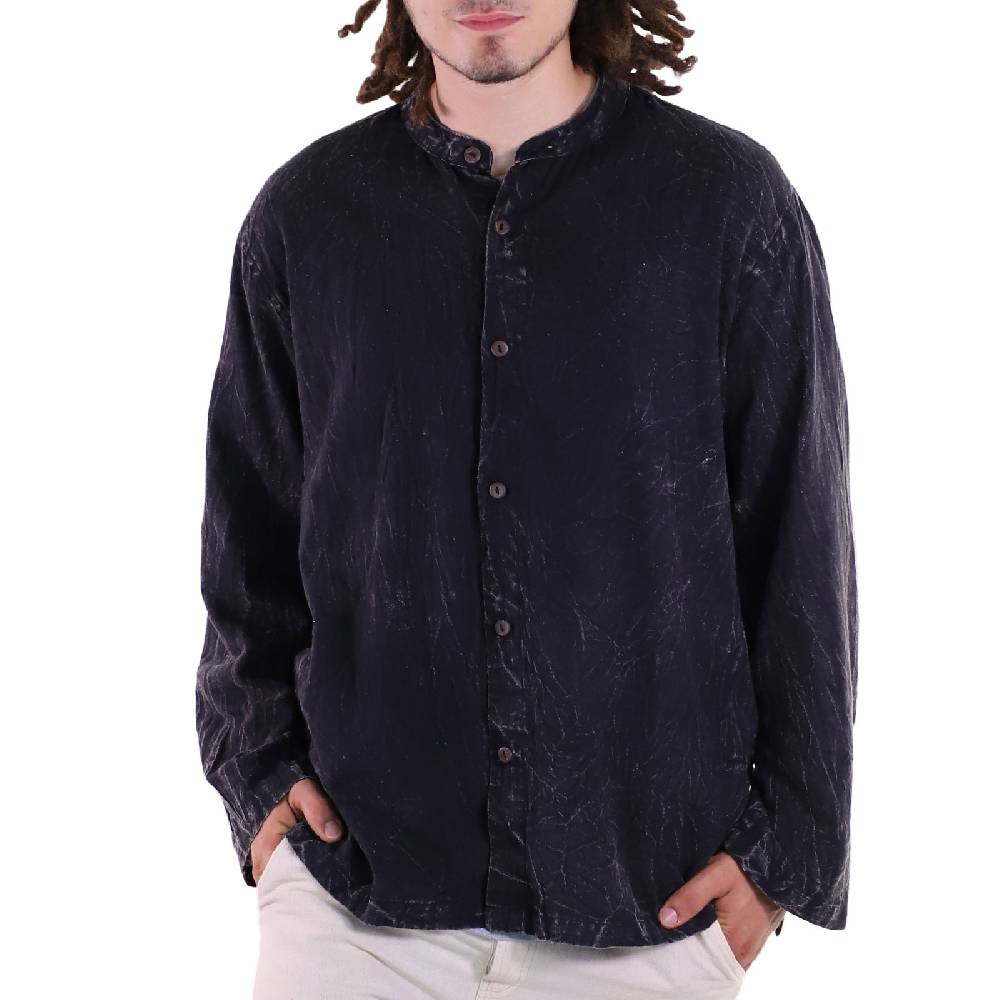 Kunst Und Magie KUNST UND MAGIE Herren Hemd stonewashed Fischerhemd Freizeithemd Letzter Tag