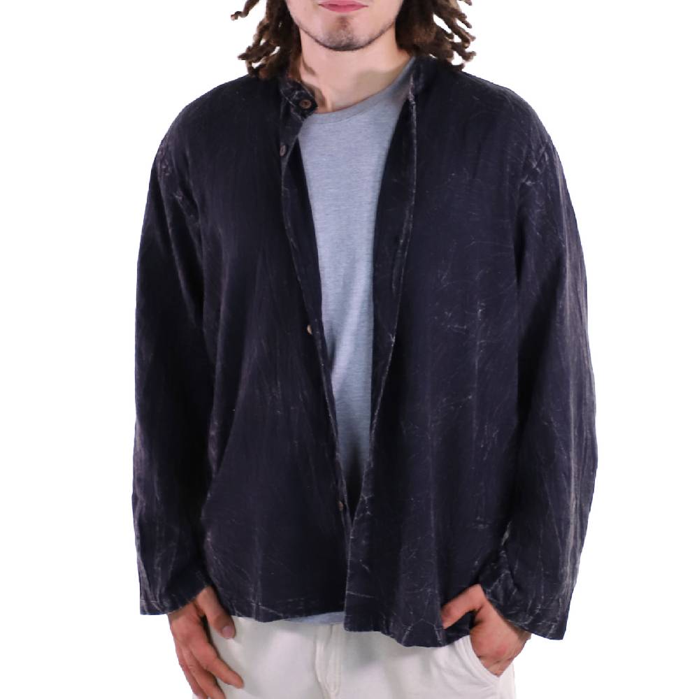 Kunst Und Magie KUNST UND MAGIE Herren Hemd stonewashed Fischerhemd Freizeithemd Letzter Tag