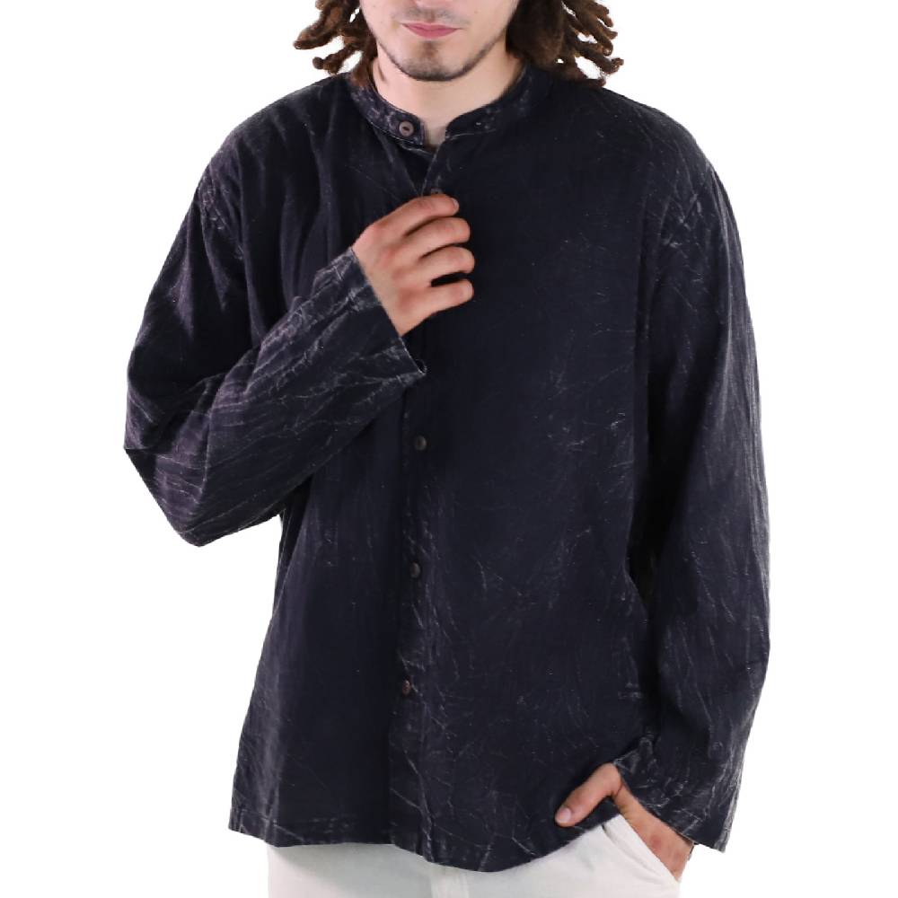 Kunst Und Magie KUNST UND MAGIE Herren Hemd stonewashed Fischerhemd Freizeithemd Letzter Tag