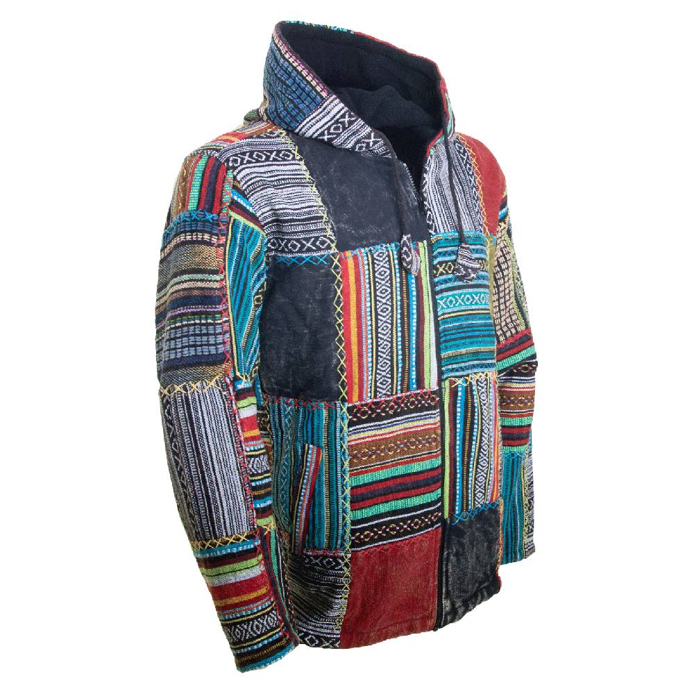 Kunst Und Magie KUNST UND MAGIE Baja Jerga Unisex Patchwork Hoodie mit Kapuze alternative Jacke Bis zu 65% Rabatt