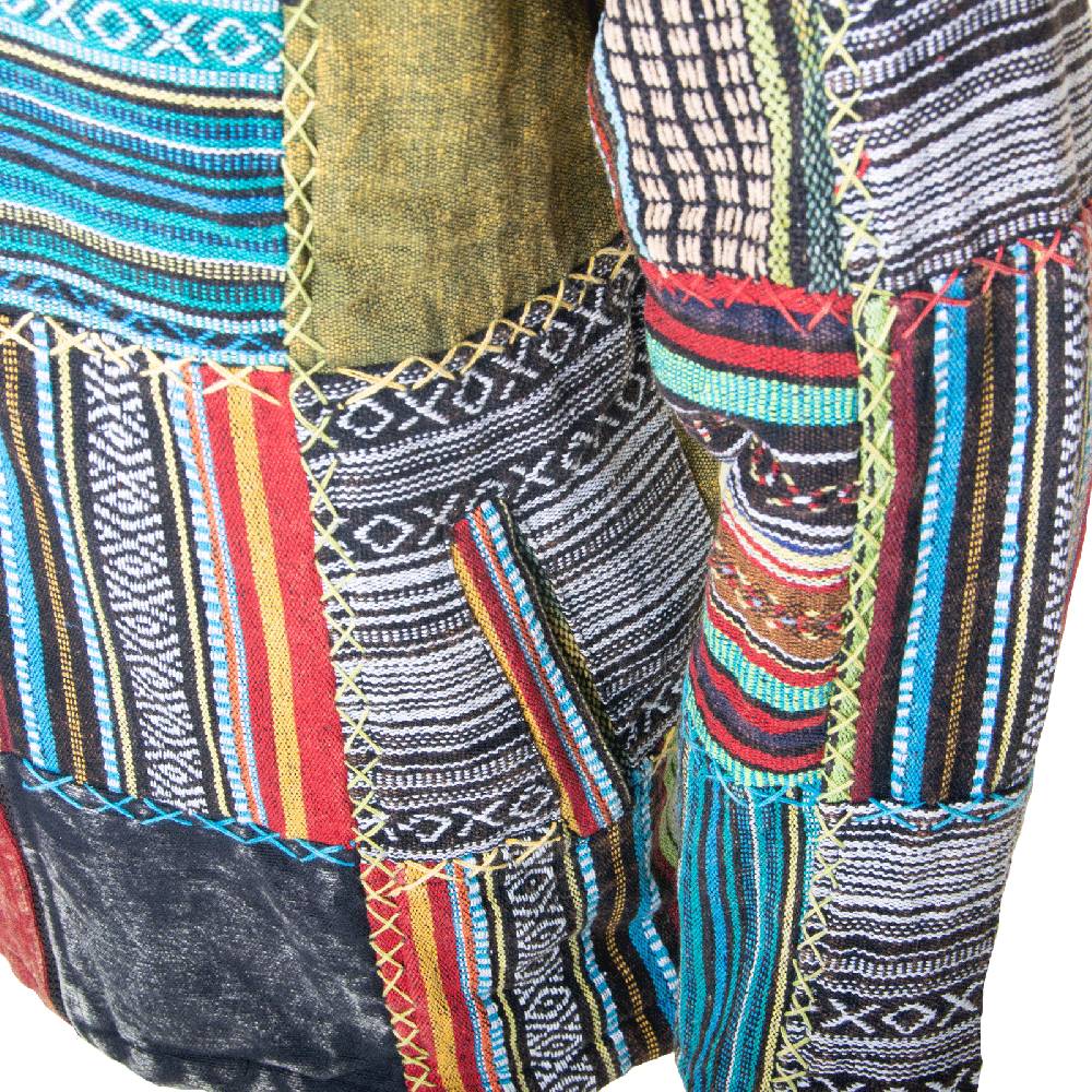 Kunst Und Magie KUNST UND MAGIE Baja Jerga Unisex Patchwork Hoodie mit Kapuze alternative Jacke Bis zu 65% Rabatt