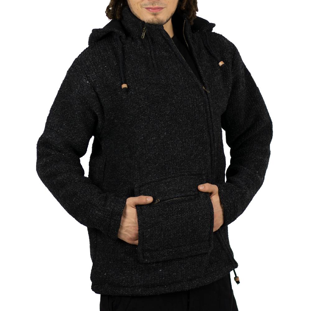 Kunst Und Magie Kunst & Magie Unisex Strick- Wolljacke abnehmbare Zipfelkapuze Sonderangebot der Fabrik