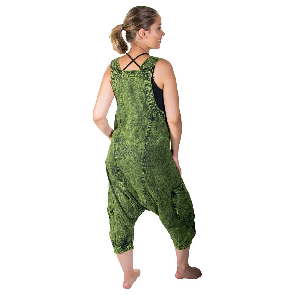 Kunst Und Magie Kunst und Magie Unisex Vintage Latzhose Ibiza stonewashed Haremshose Overall Vierteljährliche Förderung