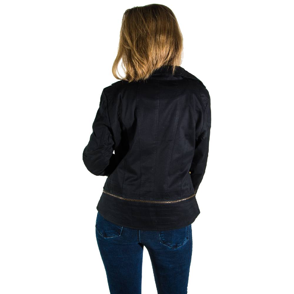 Kunst Und Magie Kunst und Magie Damen Schwarze Jacke mit vielen Zippern Nur noch ein Tag übrig