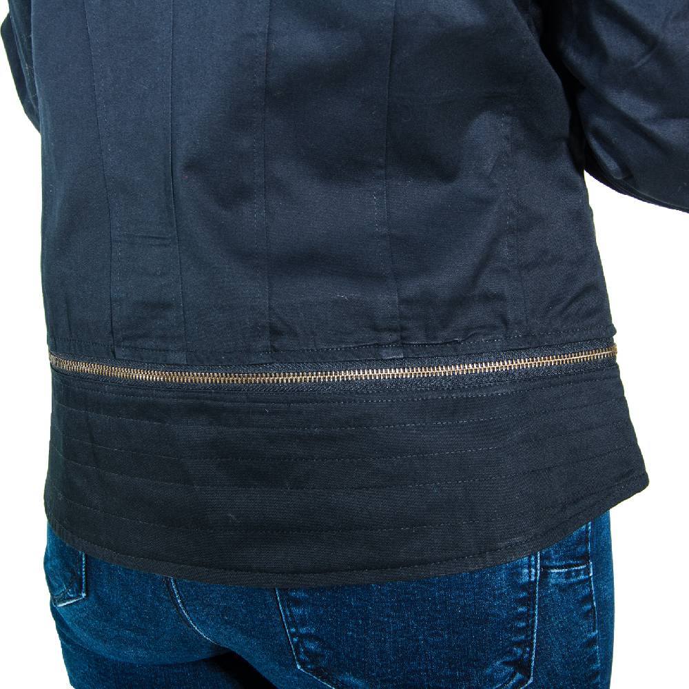Kunst Und Magie Kunst und Magie Damen Schwarze Jacke mit vielen Zippern Nur noch ein Tag übrig