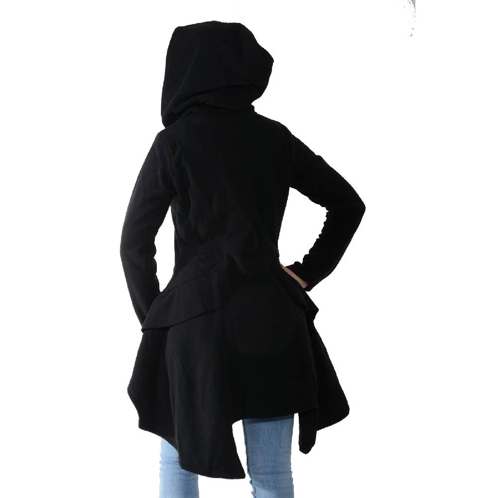 Kunst Und Magie Kunst und Magie Damenmantel aus Fleece mit Kapuze Boho Gehrock Jacke Fleecejacke Clearance-Verkauf