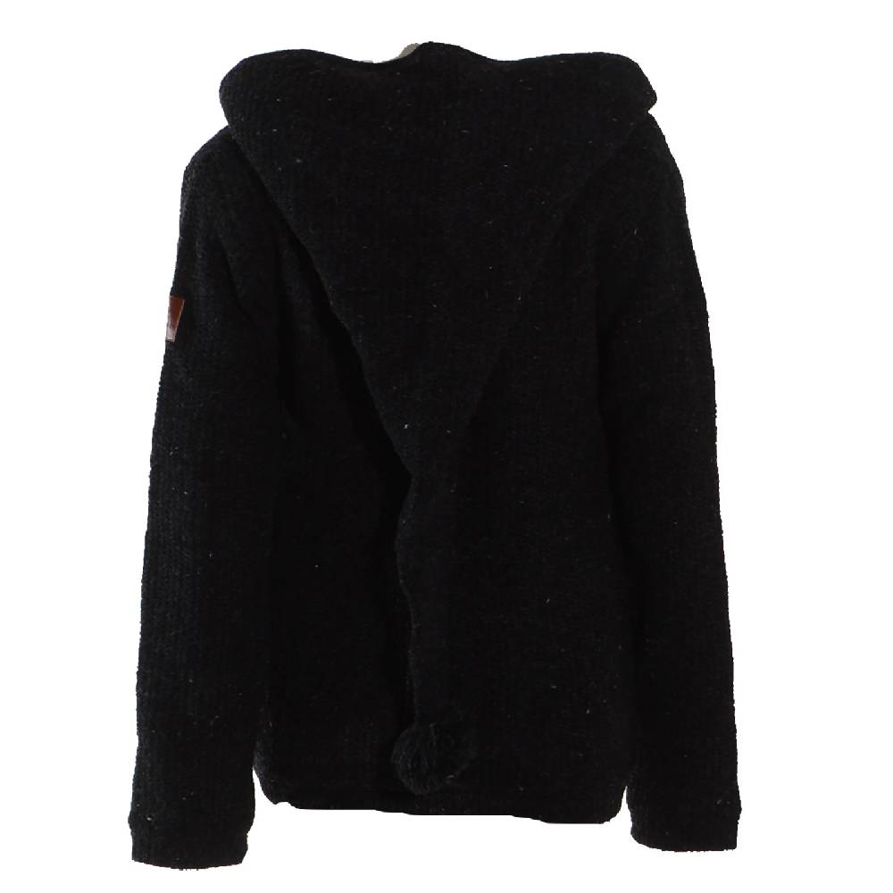 Kunst Und Magie Kunst und Magie Klassische Damen Strickjacke Wolle Jacke mit Fleecefutter und Zipfelkapuze Begrenzt auf 3 Tage