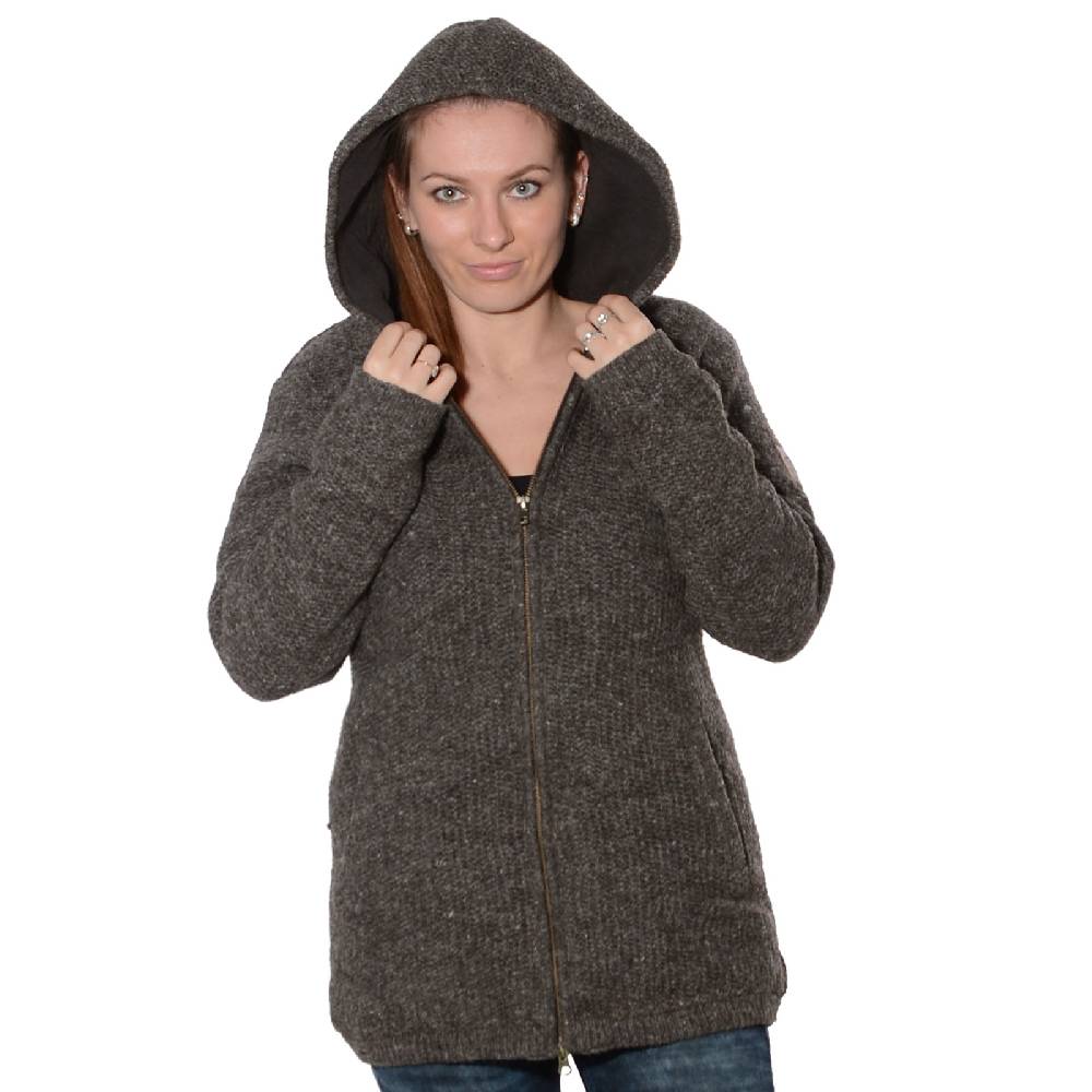 Kunst Und Magie Klassische Damen Strickjacke Wolle Jacke mit Fleecefutter und Kapuze von Kunst und Magie Speichern exportieren