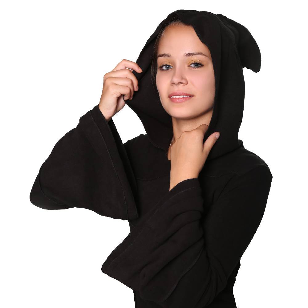 Kunst Und Magie Kunst und Magie Fleecekleid in Blattform aus Fleece mit Zipfelkapuze Fairy Goa Rabatte dieses Monats
