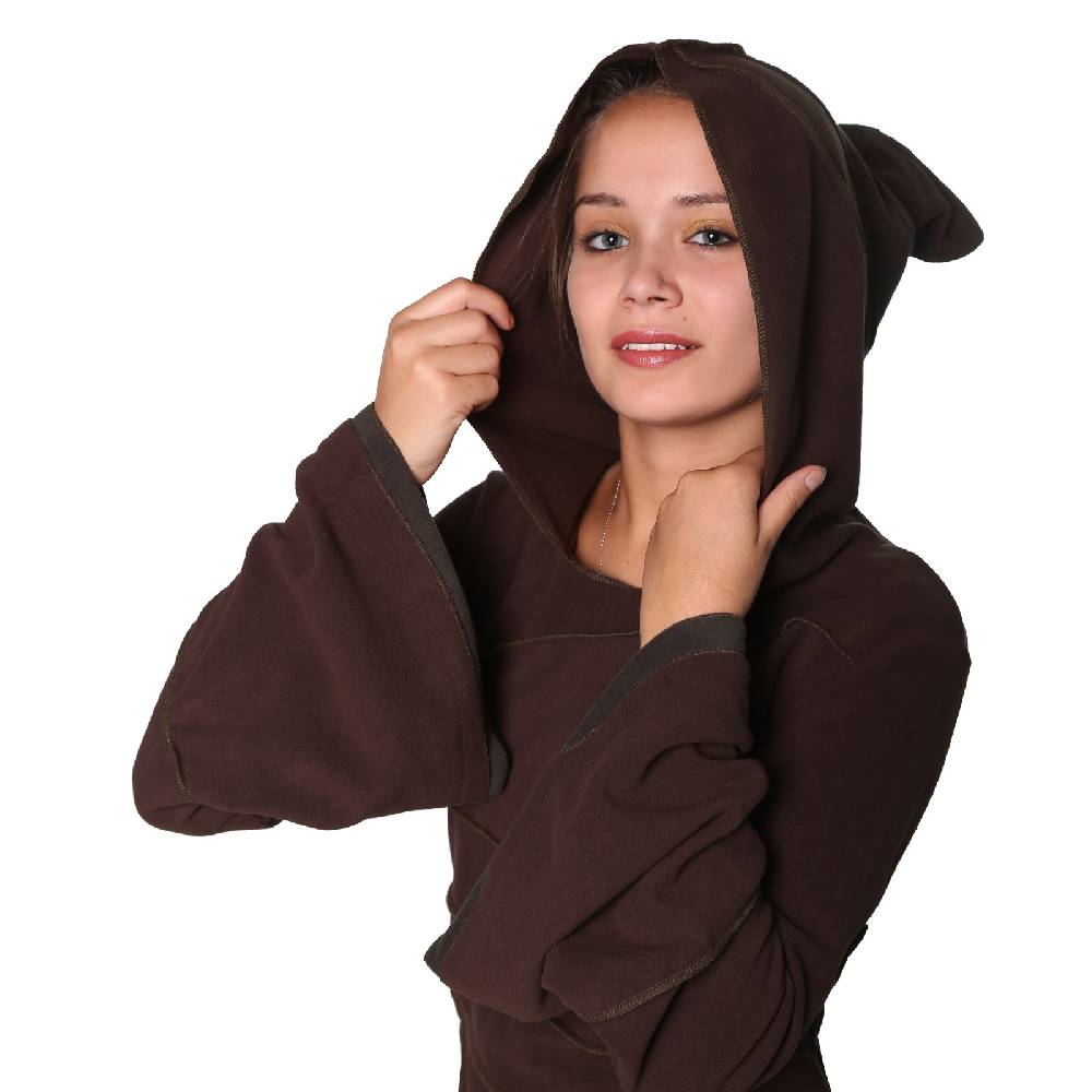 Kunst Und Magie Kunst und Magie Fleecekleid in Blattform aus Fleece mit Zipfelkapuze Fairy Goa Rabatte dieses Monats