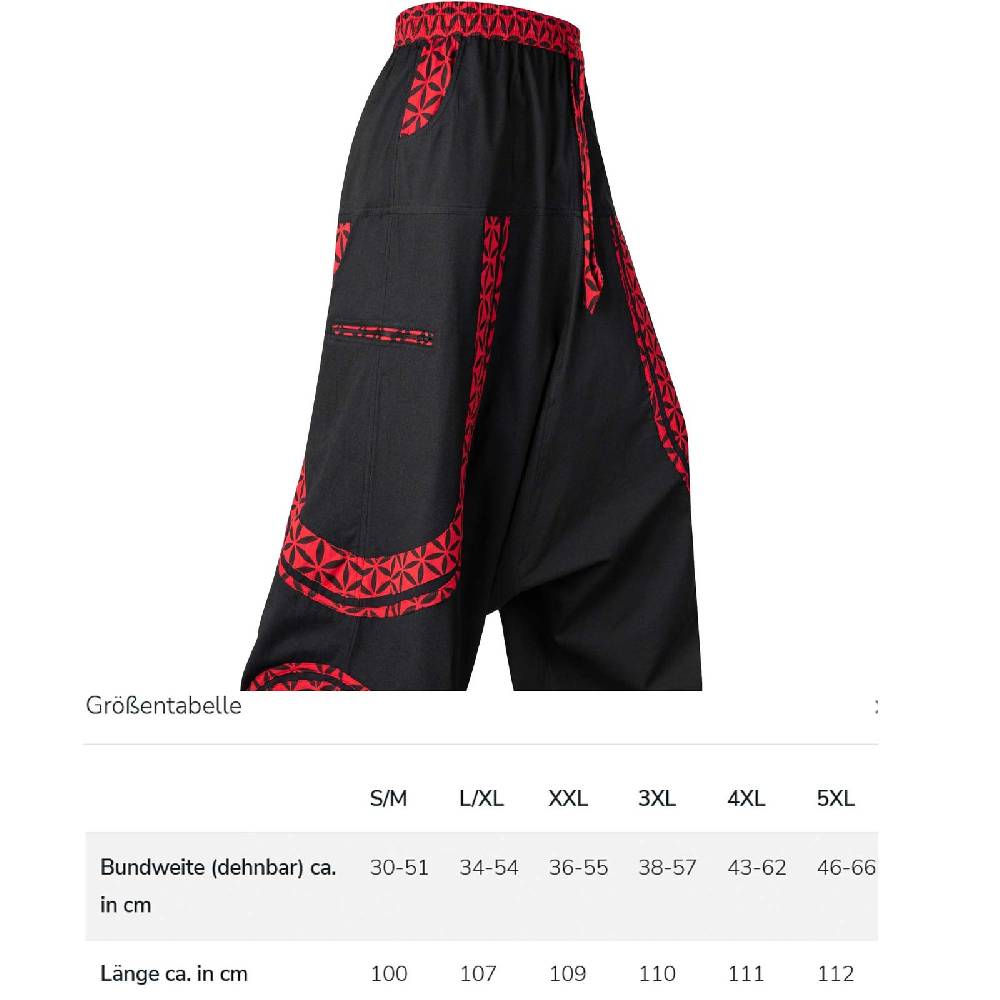 Kunst Und Magie Kunst und Magie Psy Goa Cargo Freizeit Haremshose Baggy Baumwolle Unisex- Für Sie und Ihn 2025