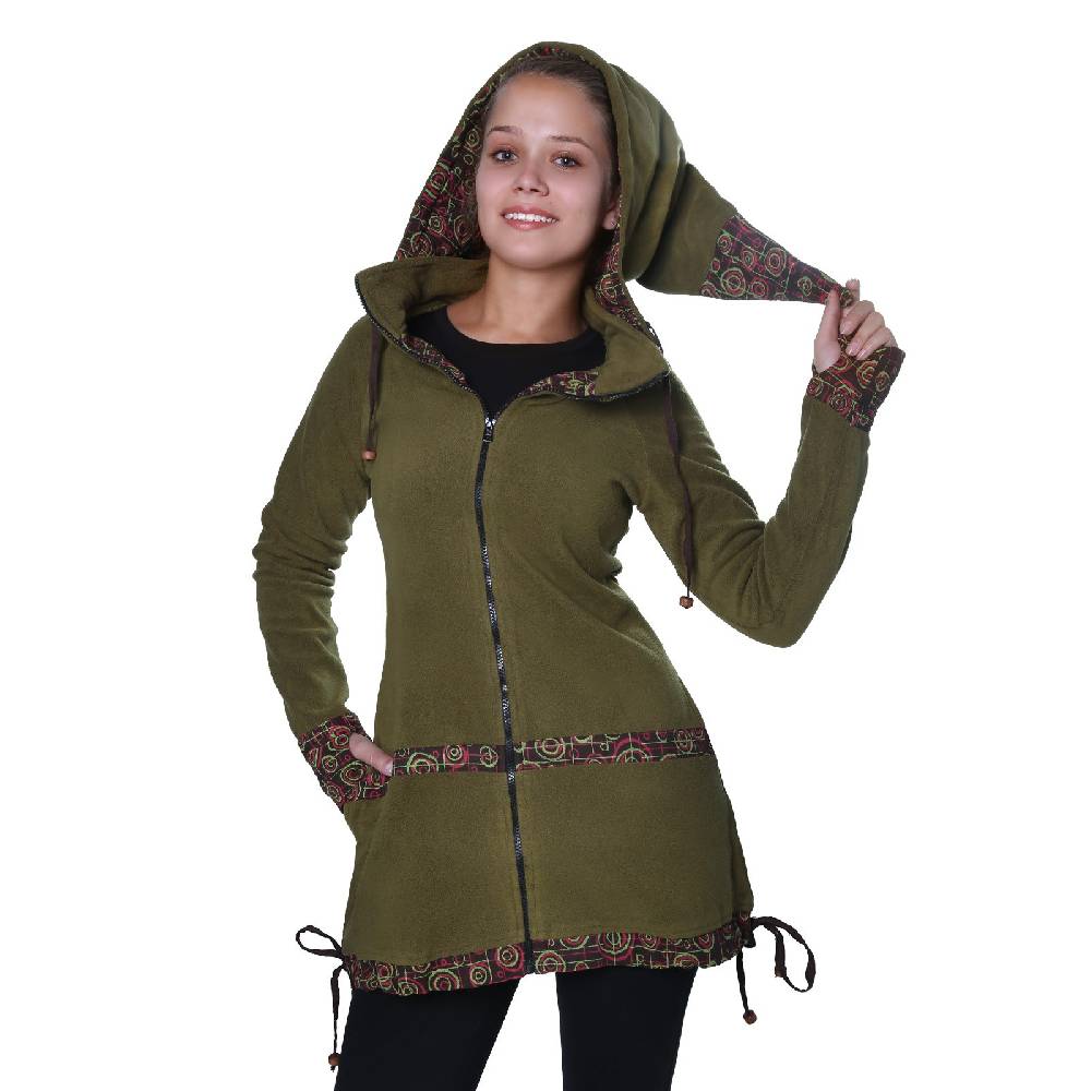 Kunst Und Magie Kunst und Magie kurzer Damenmantel aus Fleece mit abnehmbarer Zipfelkapuze Fairy Angebote