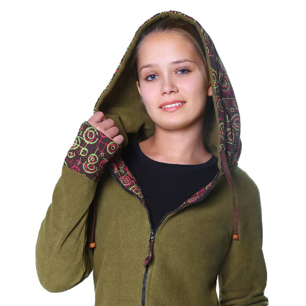Kunst Und Magie Kunst und Magie kurzer Damenmantel aus Fleece mit Kapuze Hotsell
