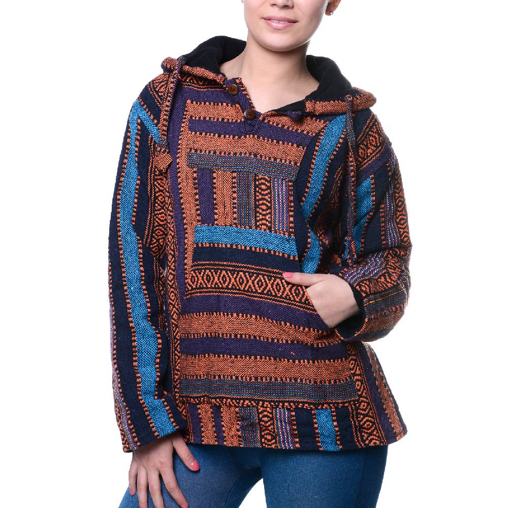 Kunst Und Magie Kunst und Magie Nepal Baja Jerga Sweatshirt Poncho Günstiger Verkauf