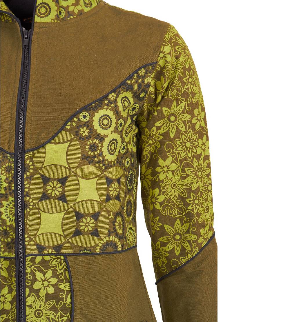 Kunst Und Magie Kunst und Magie Damenmantel mit Kapuze Blumenmuster Jacke Baumwolle Boho Flash Sale
