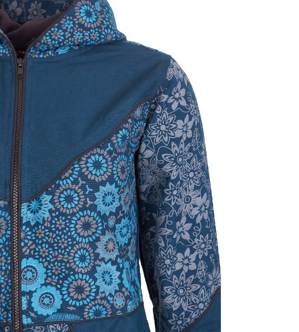 Kunst Und Magie Kunst und Magie Damenmantel mit Kapuze Blumenmuster Jacke Baumwolle Boho Flash Sale