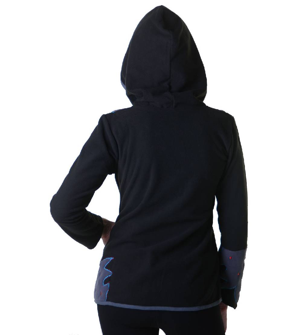 Kunst Und Magie Damen Hippie Fleecejacke "The Tree" mit Kapuze und bunten Herbst-Mustern Saisonschlussverkauf