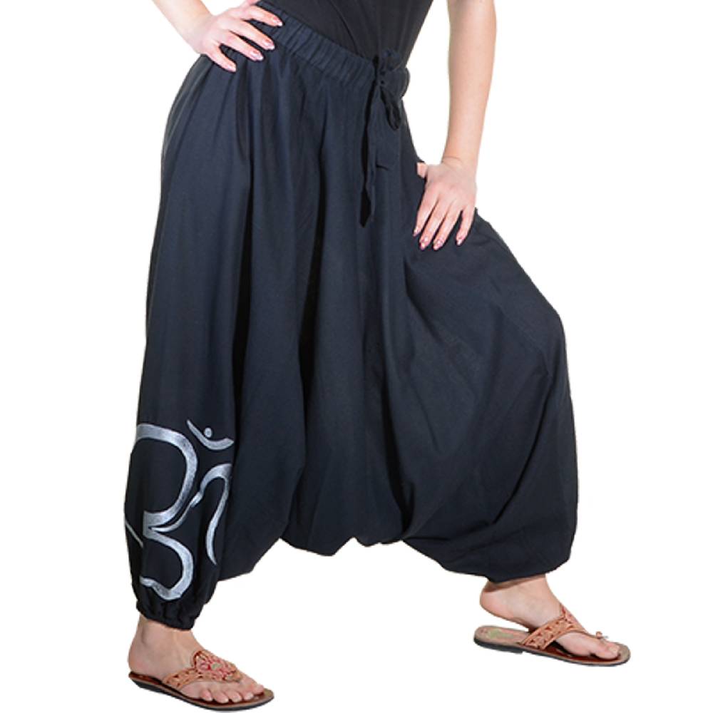 Kunst Und Magie Kunst und Magie Damen Hippie OM Haremshose Pluderhose Baumwolle Aladinhose Black Friday