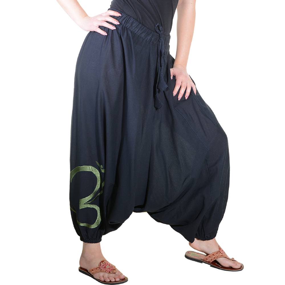 Kunst Und Magie Kunst und Magie Damen Hippie OM Haremshose Pluderhose Baumwolle Aladinhose Black Friday