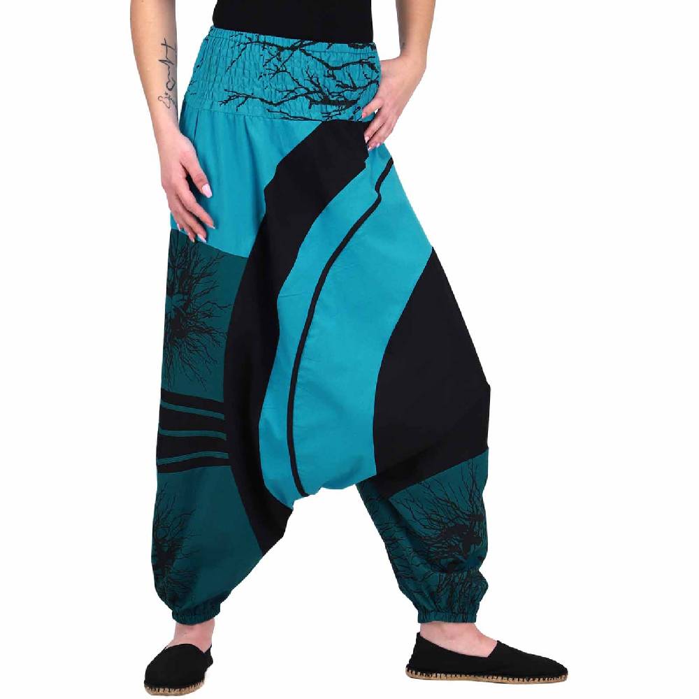 Kunst Und Magie Goa Haremshose "The Tree" Ibiza Strandhose, Wellnesshose Boho Heißer Verkauf