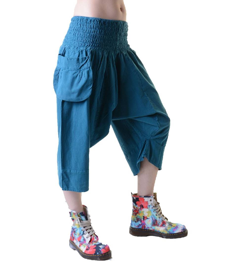 Kunst Und Magie 3/4 Sarouelhose Pumphose im Haremshosen Style Kurz Neueste Stile