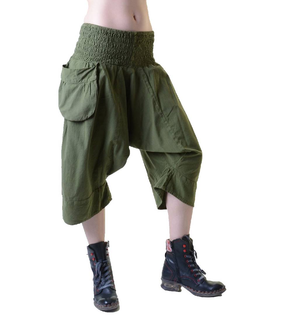 Kunst Und Magie 3/4 Sarouelhose Pumphose im Haremshosen Style Kurz Neueste Stile