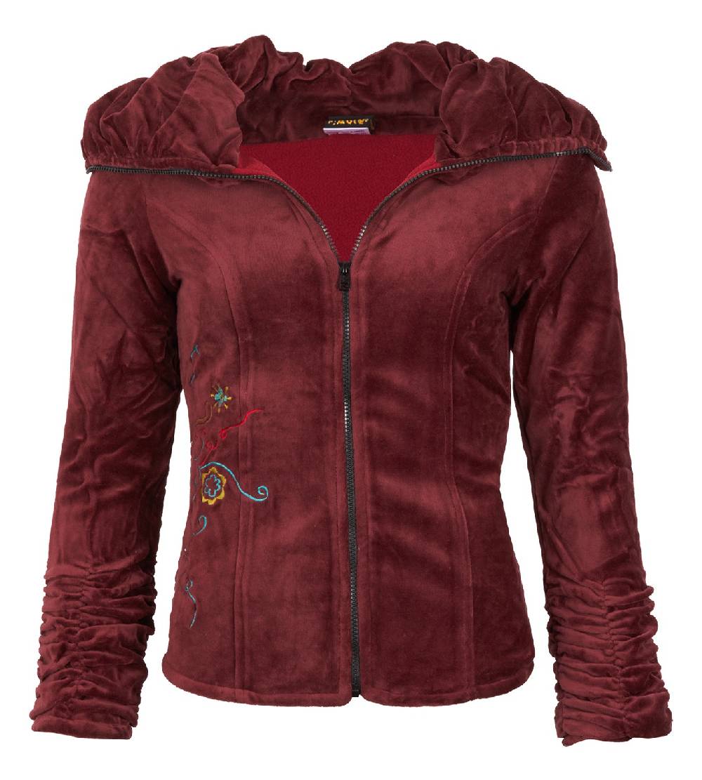 Kunst Und Magie Boho Ethno Jacke mit Rollkragen aus Samt Nur für heute