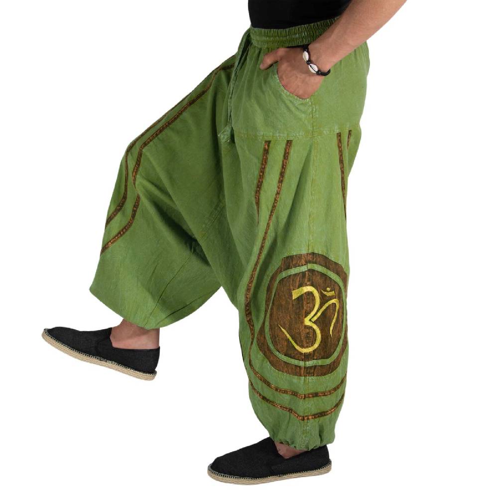 Kunst Und Magie OM Unisex Psy Baggy Pants Hippie Hose Goa Baumwoll Tanzhose Stonewashed Riesige Rabatte