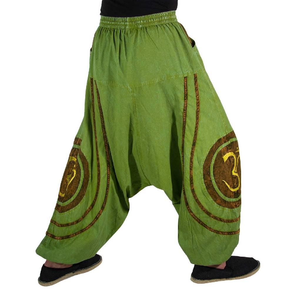 Kunst Und Magie OM Unisex Psy Baggy Pants Hippie Hose Goa Baumwoll Tanzhose Stonewashed Riesige Rabatte