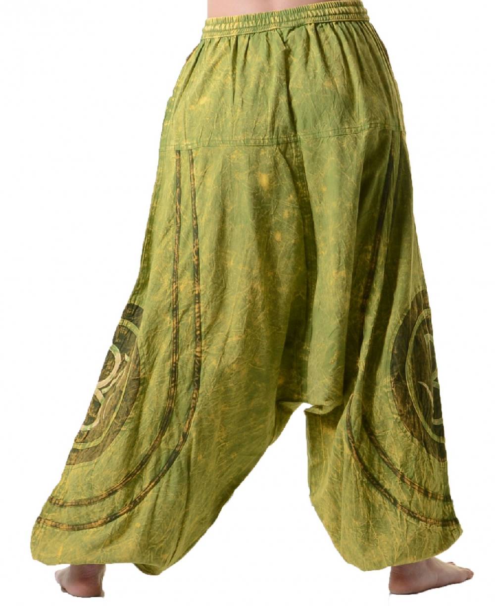 Kunst Und Magie OM Unisex Psy Baggy Pants Hippie Hose Goa Baumwoll Tanzhose Stonewashed Riesige Rabatte