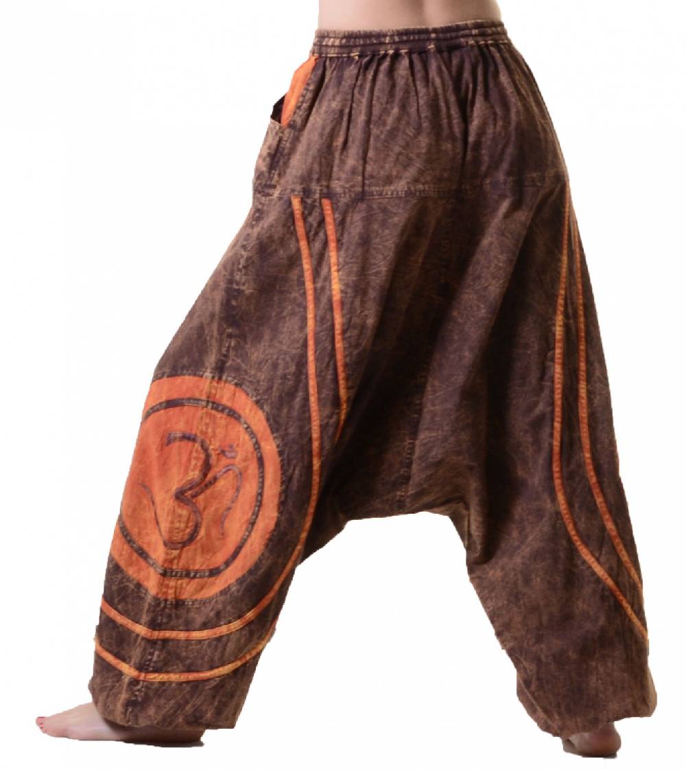 Kunst Und Magie OM Unisex Psy Baggy Pants Hippie Hose Goa Baumwoll Tanzhose Stonewashed Riesige Rabatte