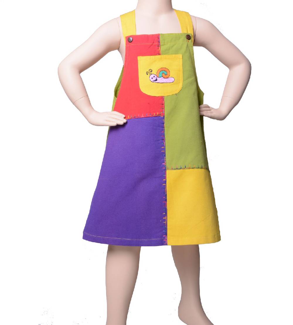 Kunst Und Magie Buntes Kinder Patchwork Kleid mit Tiermotiv Schnecke Meist gekauft