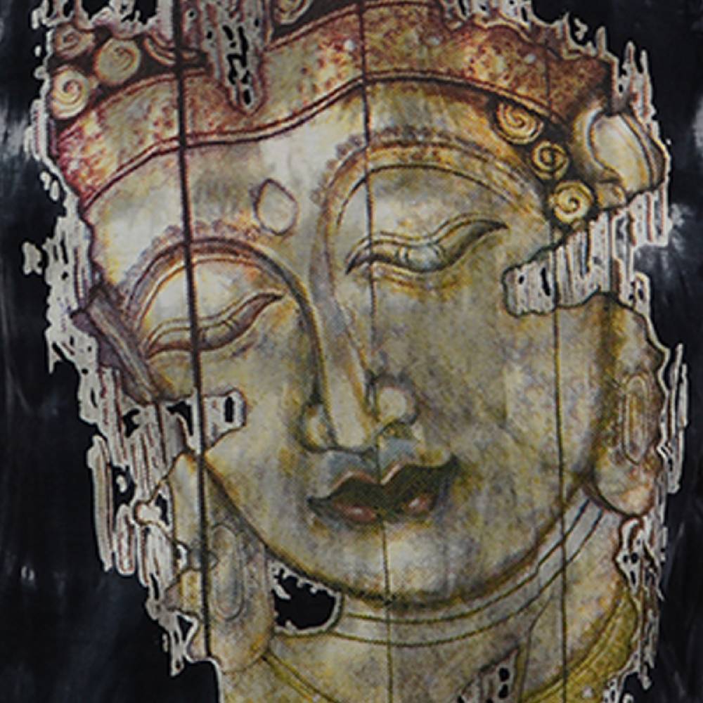 Kunst Und Magie Buntes Sure 70er Retro T-Shirt Buddha im Hippie Batik Look Rabatt