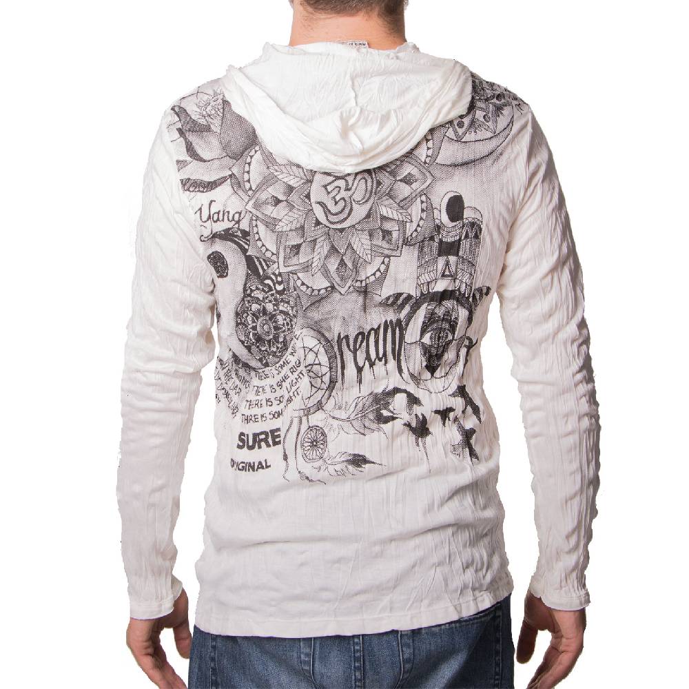 Kunst Und Magie Kunst und Magie Sure Hoody Kapuzen Shirt mit "Om im Lotus" Motiv Versandkostenfrei