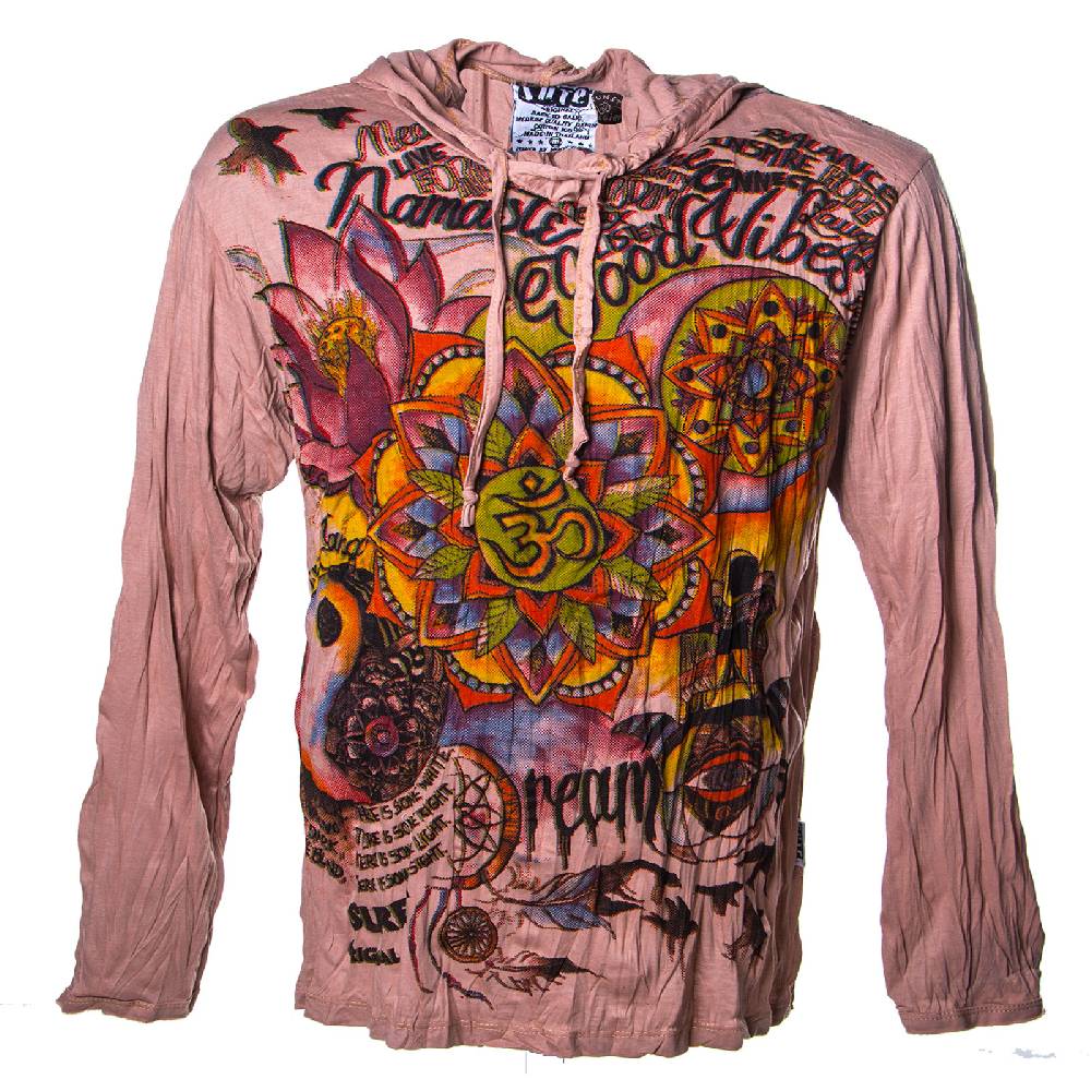Kunst Und Magie Kunst und Magie Sure Hoody Kapuzen Shirt mit "Om im Lotus" Motiv Versandkostenfrei