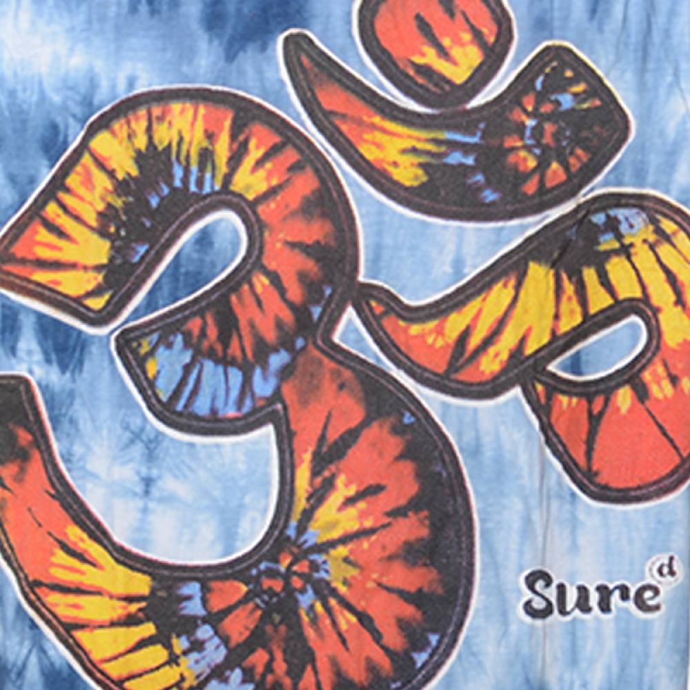 Kunst Und Magie Kunst und Magie Sure Herren Buntes 70er Retro Hippie T-Shirt OM im Batiklook Begrenztes Angebot