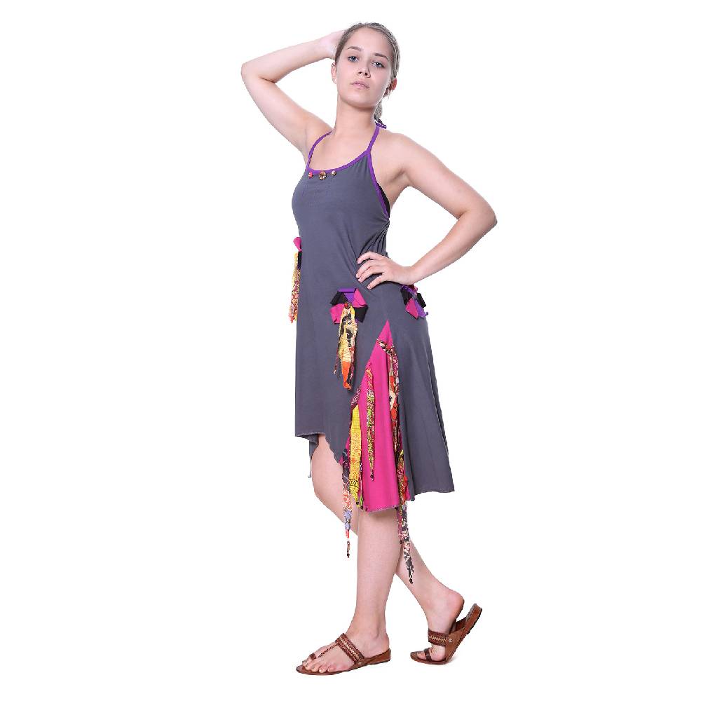 Kunst Und Magie Kunst und Magie Freches Minikleid Longshirt Tunika Hippie Boho Trägerkleid Preisnachlass