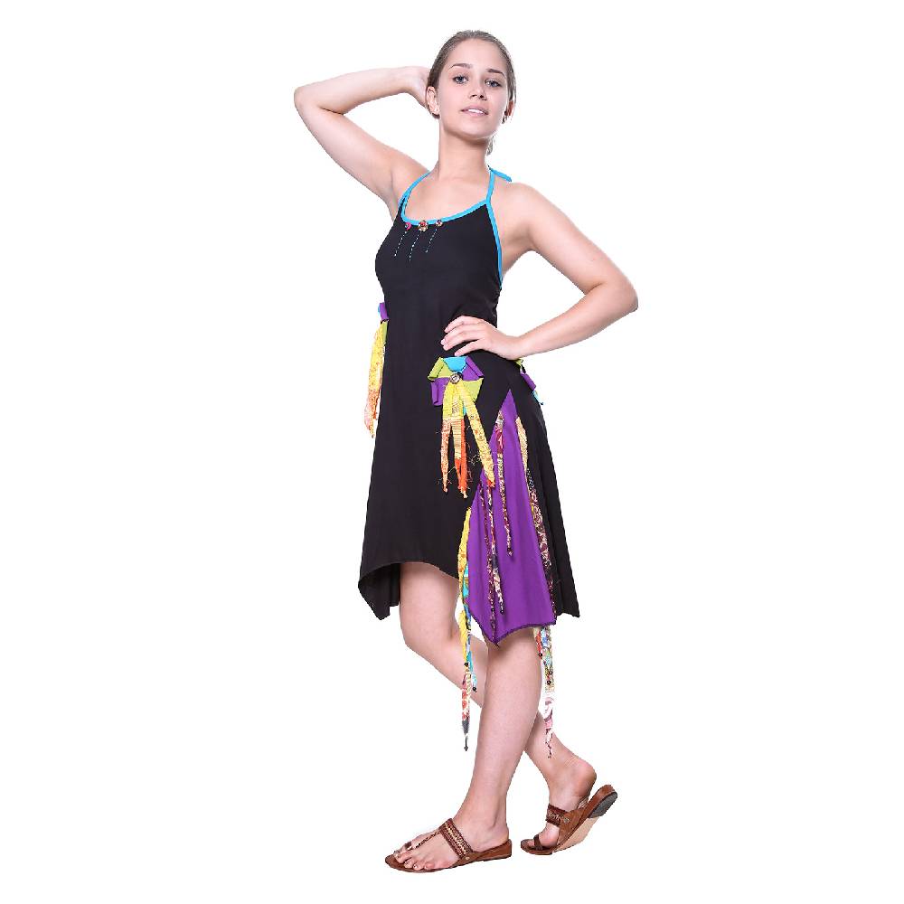 Kunst Und Magie Kunst und Magie Freches Minikleid Longshirt Tunika Hippie Boho Trägerkleid Preisnachlass