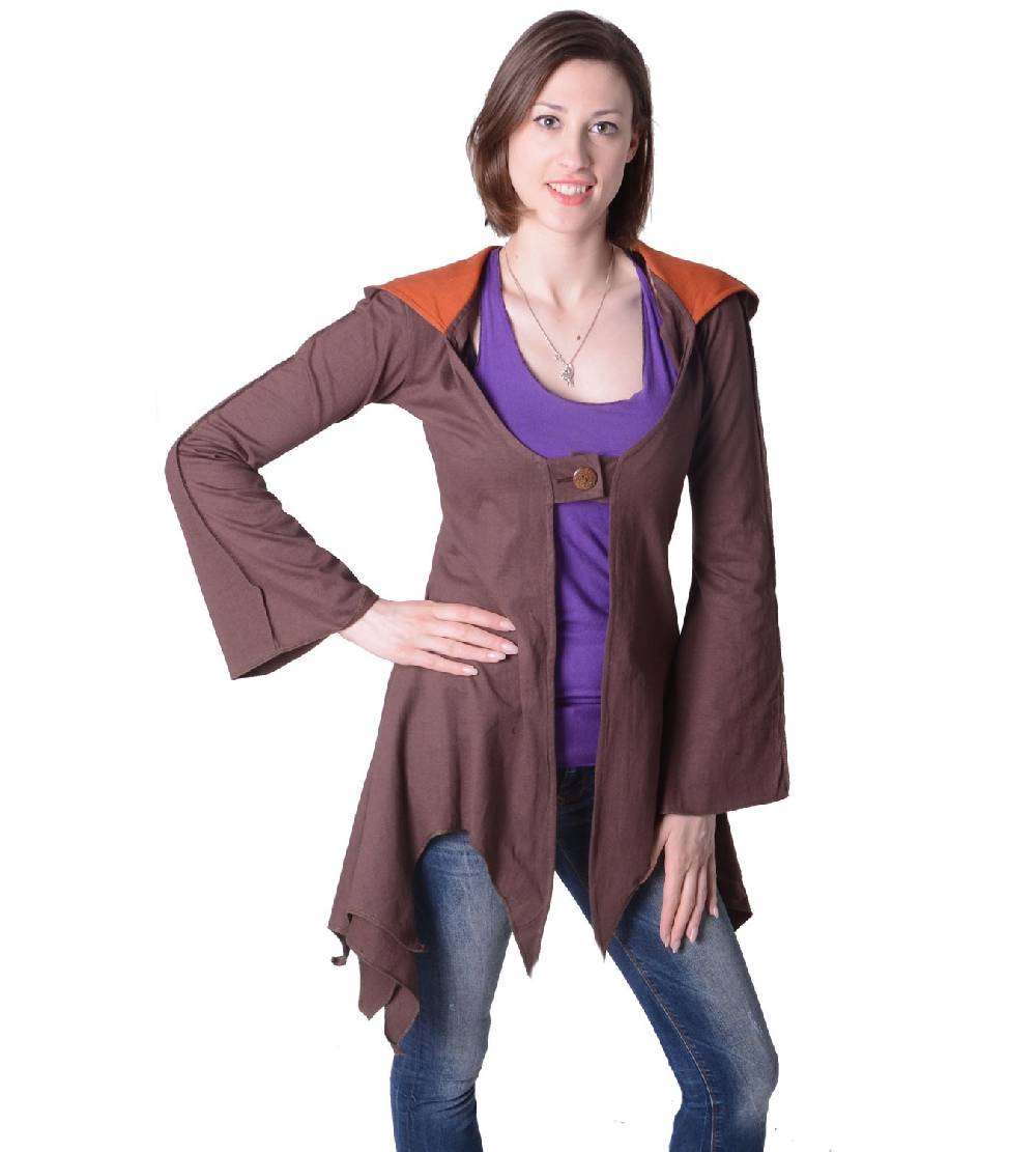 Kunst Und Magie Baumwoll Sweatjacke in ausgefallenem Design mit Zipfelkapuze - Damenjacke zum Überziehen Top Angebot