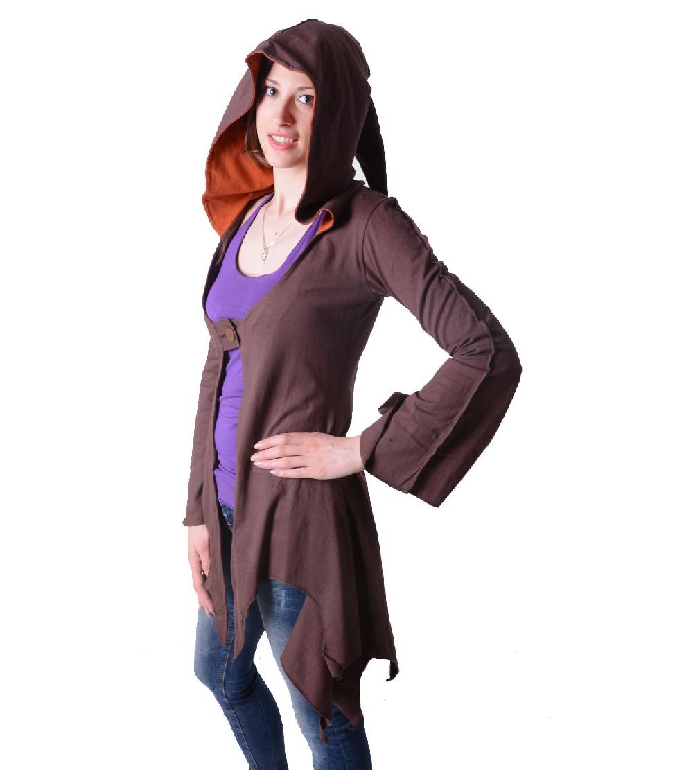 Kunst Und Magie Baumwoll Sweatjacke in ausgefallenem Design mit Zipfelkapuze - Damenjacke zum Überziehen Top Angebot