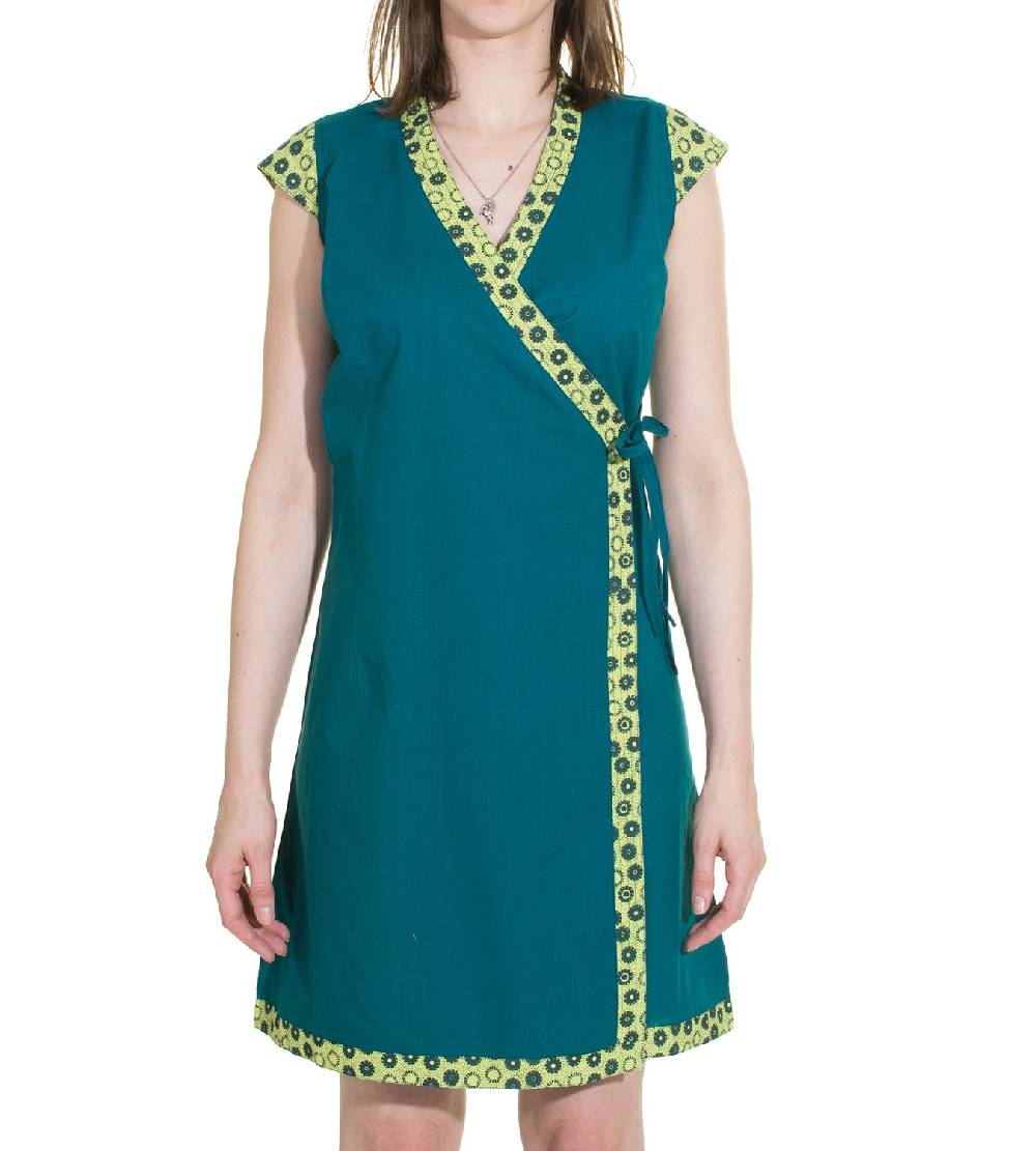 Kunst Und Magie Wickelkleid Tibet Minikleid Tunika Hippie Goa Sommerkleid extravagant Saisonale Angebote