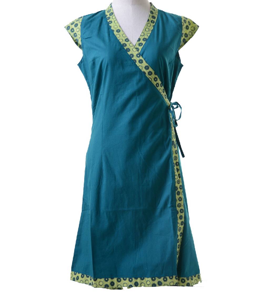 Kunst Und Magie Wickelkleid Tibet Minikleid Tunika Hippie Goa Sommerkleid extravagant Saisonale Angebote