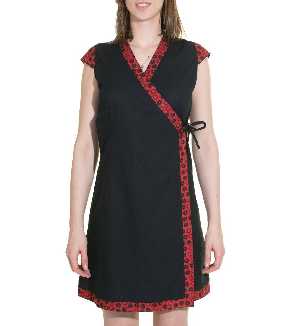 Kunst Und Magie Wickelkleid Tibet Minikleid Tunika Hippie Goa Sommerkleid extravagant Saisonale Angebote