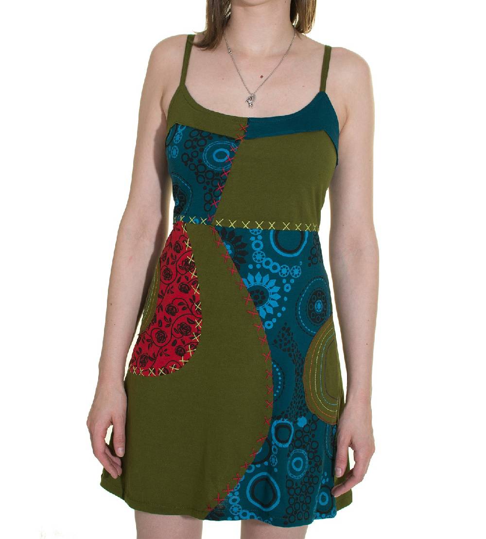 Kunst Und Magie Patchwork Minikleid Longshirt Tunika Hippie Sommerkleid Tägliche Deals