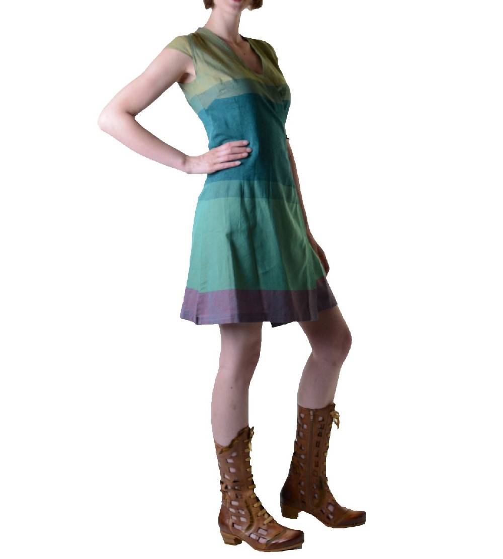 Kunst Und Magie Wickelkleid Tibet Minikleid Tunika Hippie Goa Sommerkleid mehrfarbig Super Sparpreis