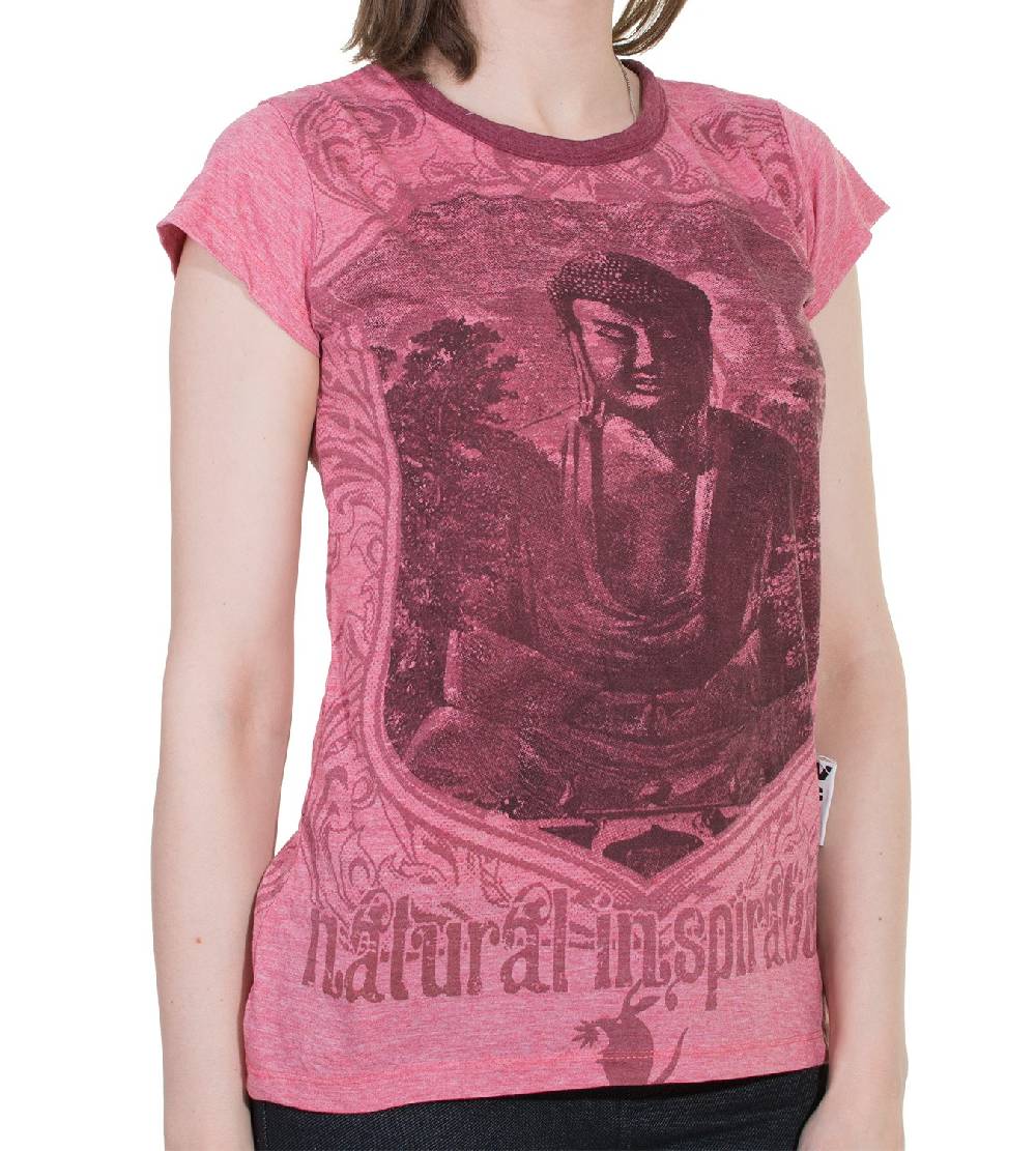 Kunst Und Magie 70er Retro Top Sure Weed Buddha Meditation Girlie T-Shirt im Knitter Look Zeitbegrenzte Promotion